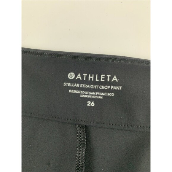 Athleta Stellar Straight Crop Pant Black Zip 657550 Pockets Womens Plus 26 - Picture 8 of 15
